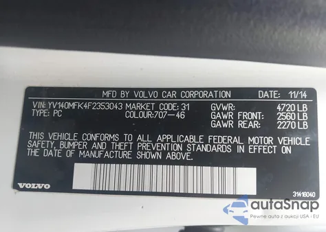 2015 Volvo S60 T5 Premier from USA, damaged, VIN YV140MFK4F2353043
